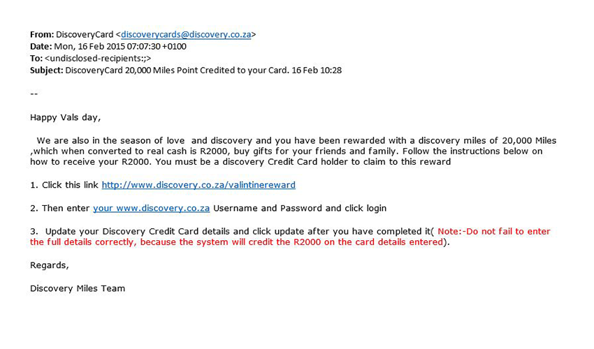 Latest scams - Discovery